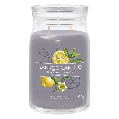 Yankee Candle vonná svíčka Signature ve skle velká Black Tea & Lemon 567g