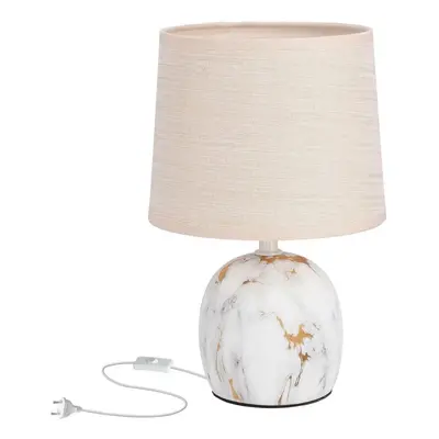 Krémová stolní lampa s textilním stínidlem (výška 25 cm) Adelina – Candellux Lighting