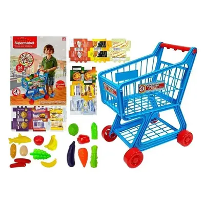 LEAN Toys Dětský nákupní košík s doplňky 34ks