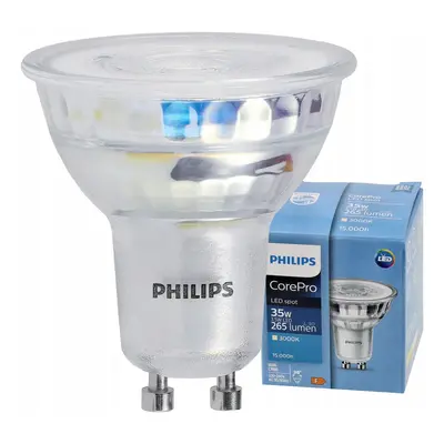 LED žárovka Philips GU10 - 3,5W - 255Lm 36° - teplá bílá 3000K - CorePro Premium