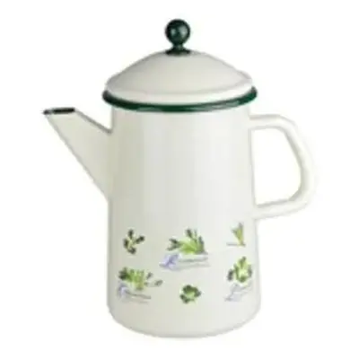 Krémová smaltovaná konvička s bylinkami Herbs - Ø12*23cm - 1,6L