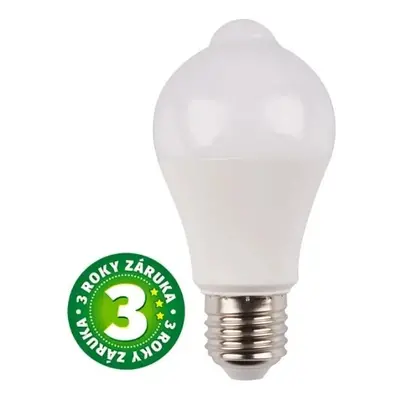 Prémiová LED žárovka E27 s čidlem pohybu 8,8W 806lm, denní, ekv. 60W, 3 roky