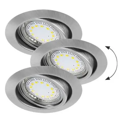 Rabalux LED zápustné bodové svítidlo Lite 3x3W | 240lm | 3000K - set 3 ks, saténový chrom, 1166