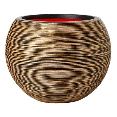 Capi Nature Rib NL Vase Ball Black Gold Ø 40 cm / V 32 cm