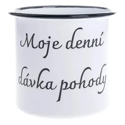 Smaltový hrnek "Moje denní dávka pohody", 1 l