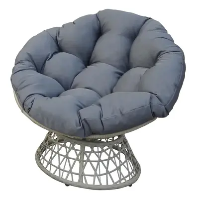 Radar Swivel Lounge křeslo, 86 × 96 × 77 cm, PE ratan, ocel, šedá