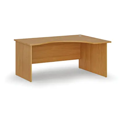 Ergonomický kancelářský pracovní stůl PRIMO WOOD, 1600 x 1200 mm, pravý, buk