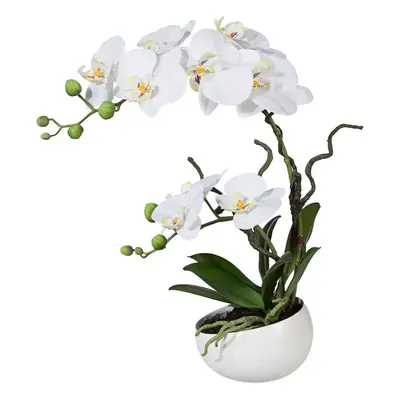 Umělá Orchidej v květináči bílá, 42 cm 115812-40