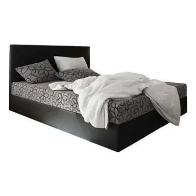 Expedo Čalouněná postel boxspring ELONA, 140x200, flowers 83/sioux černá