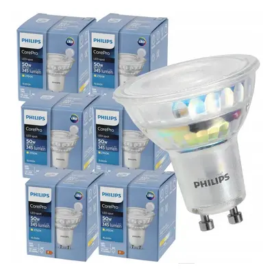 6x LED žárovka Philips GU10 - 4W - 345 Lm - teplá bílá 36° 2700K Premium