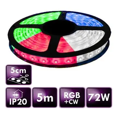 BERGE LED pásek - SMD 5050 - RGB+CW - 5 m - 60 LED/m - 14,4 W/m - IP20