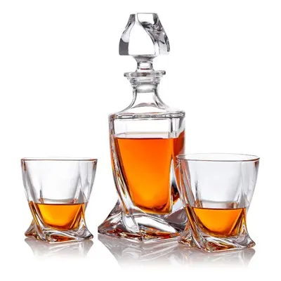 Crystalite Bohemia křišťálový whisky set Quadro 1+2