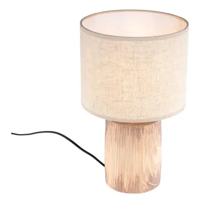 Stolní lampa venkovský styl béžová s hnědou 35 cm - Lipa