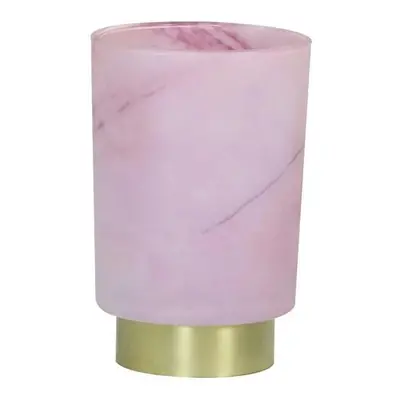 Růžová skleněná stolní lampa Marble Led - Ø10*27cm