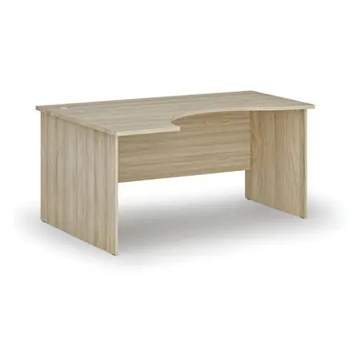 Ergonomický kancelářský pracovní stůl PRIMO WOOD, 1600 x 1200 mm, levý, dub přírodní