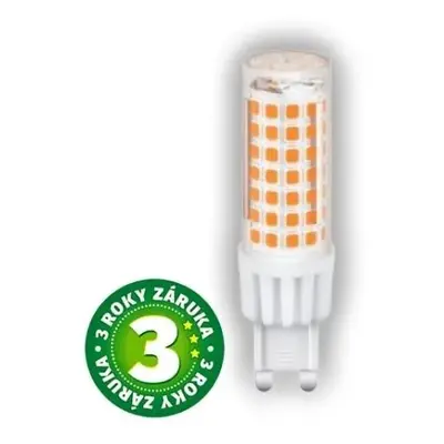 Prémiová LED žárovka G9 7W 800lm teplá, ekv. 60W, 3 roky