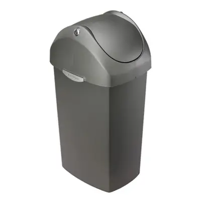 Odpadkový koš Simplehuman – 60 l, houpací víko, šedý plast