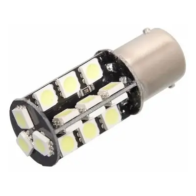 Led autožárovka 27 SMD LED 12V Ba15S s rezistorem CAN-BUS ready bílá