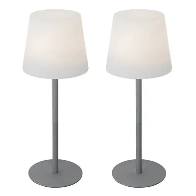 Sada 2 šedých dobíjecích stolních lamp 40 cm IP54 - Jude