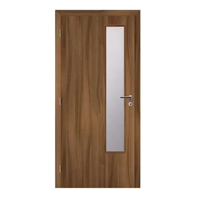 Solodoor Interiérové dveře L2 sklo, 60 L, 650 × 1985 mm, fólie, levé, ořech královský, prosklené