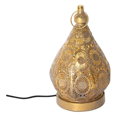 Orientální stolní lampa zlatá 19 cm - Mowgli