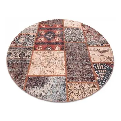 koberec ANTIKA ancient rust kulatý, moderní patchwork, řecký omy velikost kruh 200 cm | krásné k