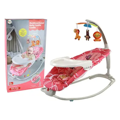 Lean Toys Bouncer Rocker 2v1 Dětská houpací sedačka Sounds Vibrations Žirafa