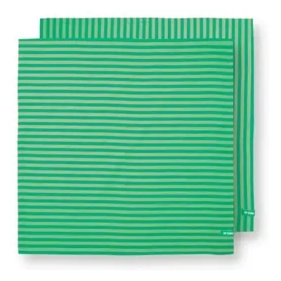 Pip Studio Stripes Green set 2ks látkových útěrek 65x65cm, zelený