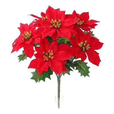 Umělá vánoční Poinsettie červená, 30 cm