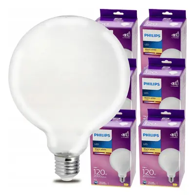 6x LED žárovka Philips E27 - 13W - 2000lm - 2700k velká koule - SET