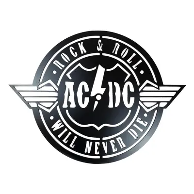 Živá Zeď Dřevěná nástěnná dekorace AC/DC černá