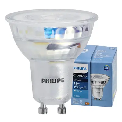 LED žárovka Philips GU10 - 3,5 - 275Lm 36° - neutrální bílá 4000K - CorePro Premium