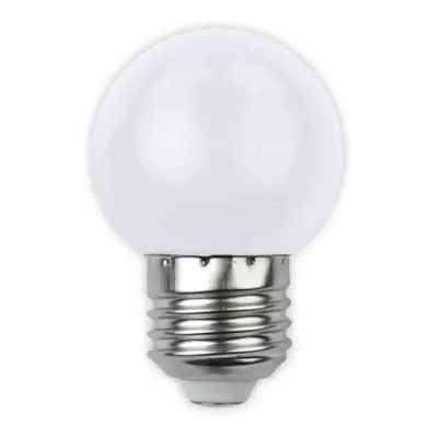 Barevná LED žárovka E27 1W 30lm bílá