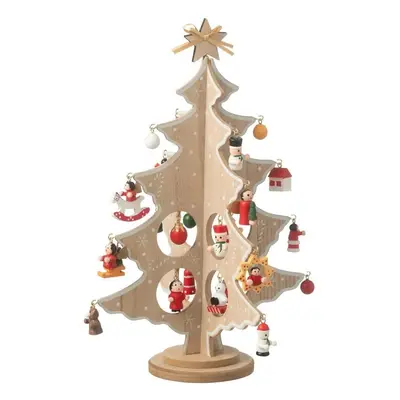 Dřevěný skládací stromek s ozdobami Christmas Tree - Ø 20*25 cm