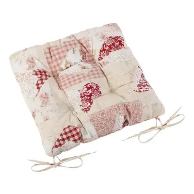 Bellatex Sedák EMA prošívaný 40x40 cm patchwork srdce růžové