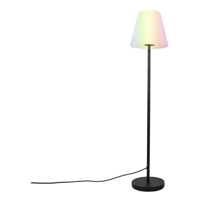 Chytrá stojací lampa černá s bílým stínidlem 35 cm IP65 vč