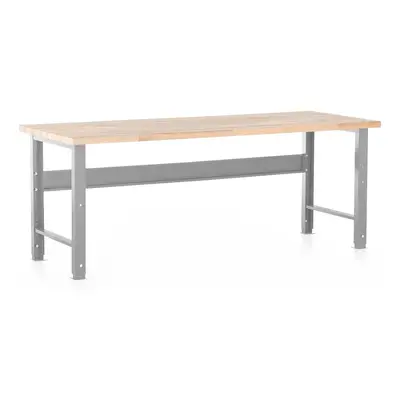 Výškově nastavitelný dílenský stůl Basic s čelní deskou 200 x 80 cm, šedá - ral 7038