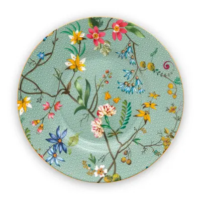 Pip Studio Jolie Fowers Blue, malý talířek ∅12cm, modrý