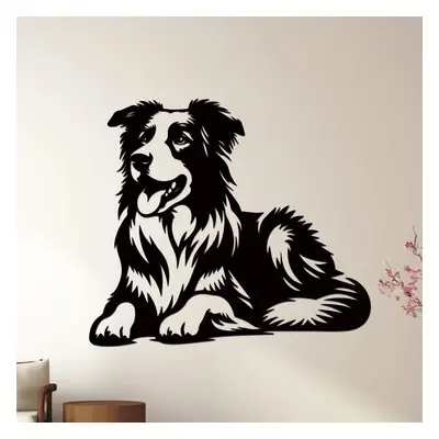 dřevo života Dřevěná dekorace psa BORDER COLLIE Rozměry (cm): 40x34, Zvolte barvu dekoru: Černá