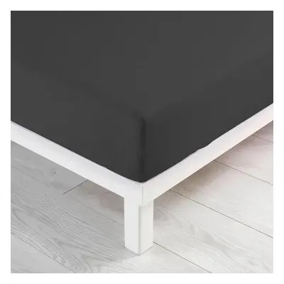 Antracitové napínací prostěradlo jersey 160x200 cm Jersy – douceur d'intérieur