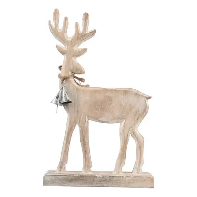 4Home Dekorace z mangového dřeva Nordic Reindeer, 33 cm