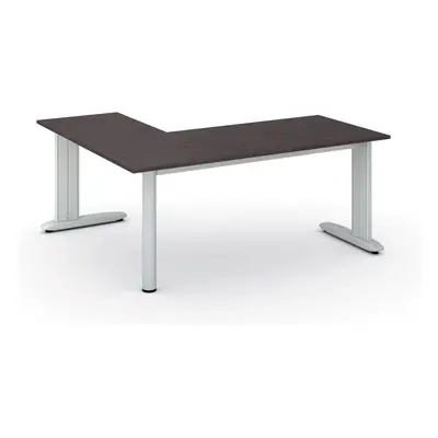 Rohový kancelářský psací stůl PRIMO FLEXIBLE 1800 x 1600 mm, wenge