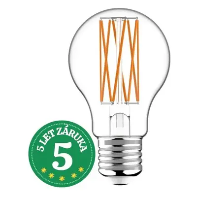 Ultra úsporná prémiová retro LED žárovka E27 3,8W 806lm teplá filament ekv. 60W, 5 let