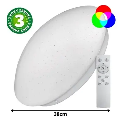 Prémiové led stropní svítidlo Avide Stella RGB+W 38cm 24W 2100lm, dálkové ovládání, 3 roky