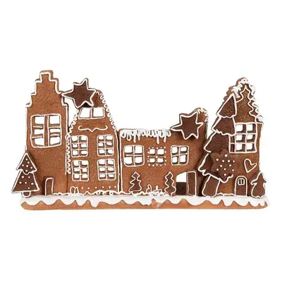 Svícen perníkové městečko na 4 čajové svíčky Gingerbread House - 27*9*15 cm