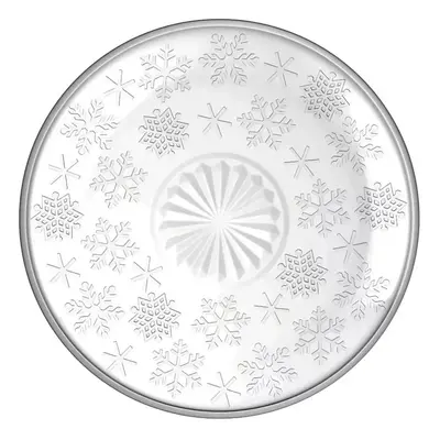 Altom Skleněný dezertní talíř Snowflakes 17,5 cm