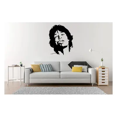 Lepy.cz Samolepka na zeď Mick Jagger Velikost (šířka x výška): 55x69cm, Barevná varianta: Tmavě 