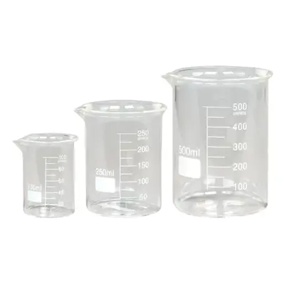 Set 3ks skleněná odměrka se stupnicí - 100 ml/ 250 ml / 500 ml