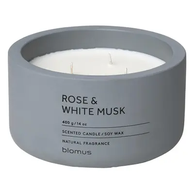 Vonná svíčka ze sojového vosku Rose & White Musk velká FRAGA BLOMUS