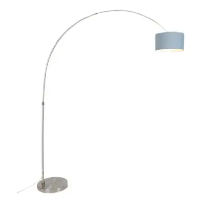 Oblouková lampa ocelová s35/35/20 modrým nastavitelným stínítkem - XL